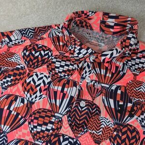 Under Armour Playoff Polo Shirt Mens XL Beta Red Hot Air Balloon Short Sleeve